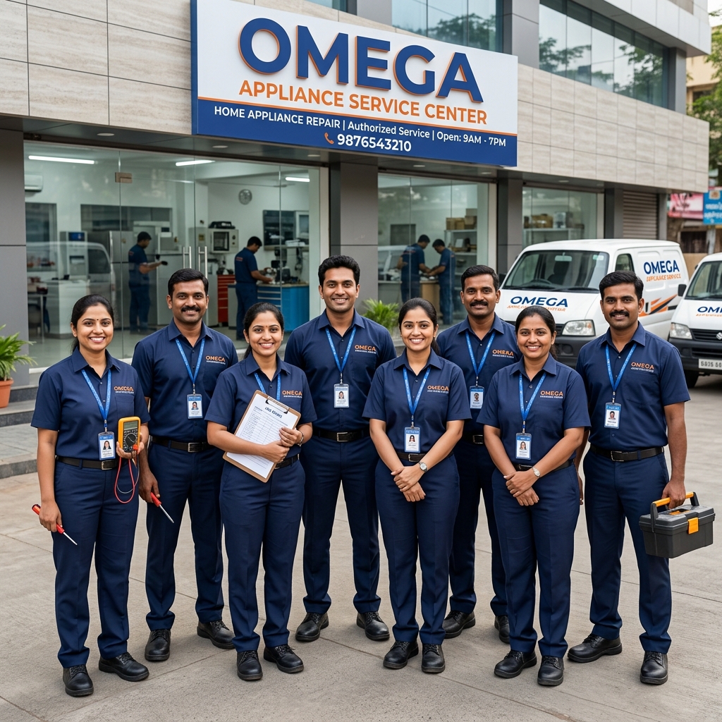 Indian technicians team smiling